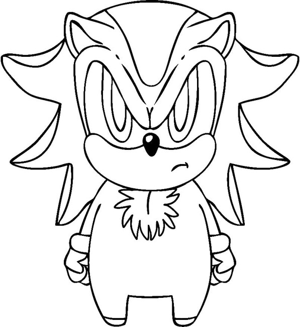 Kolorowanka Narysuj Sonic Shadow chibi za darmo