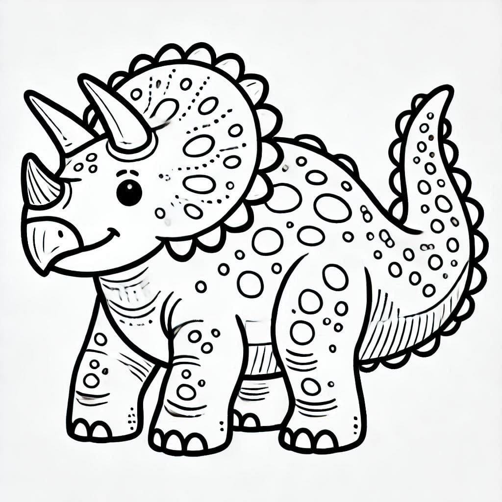 Kolorowanka Narysuj Triceratops 5