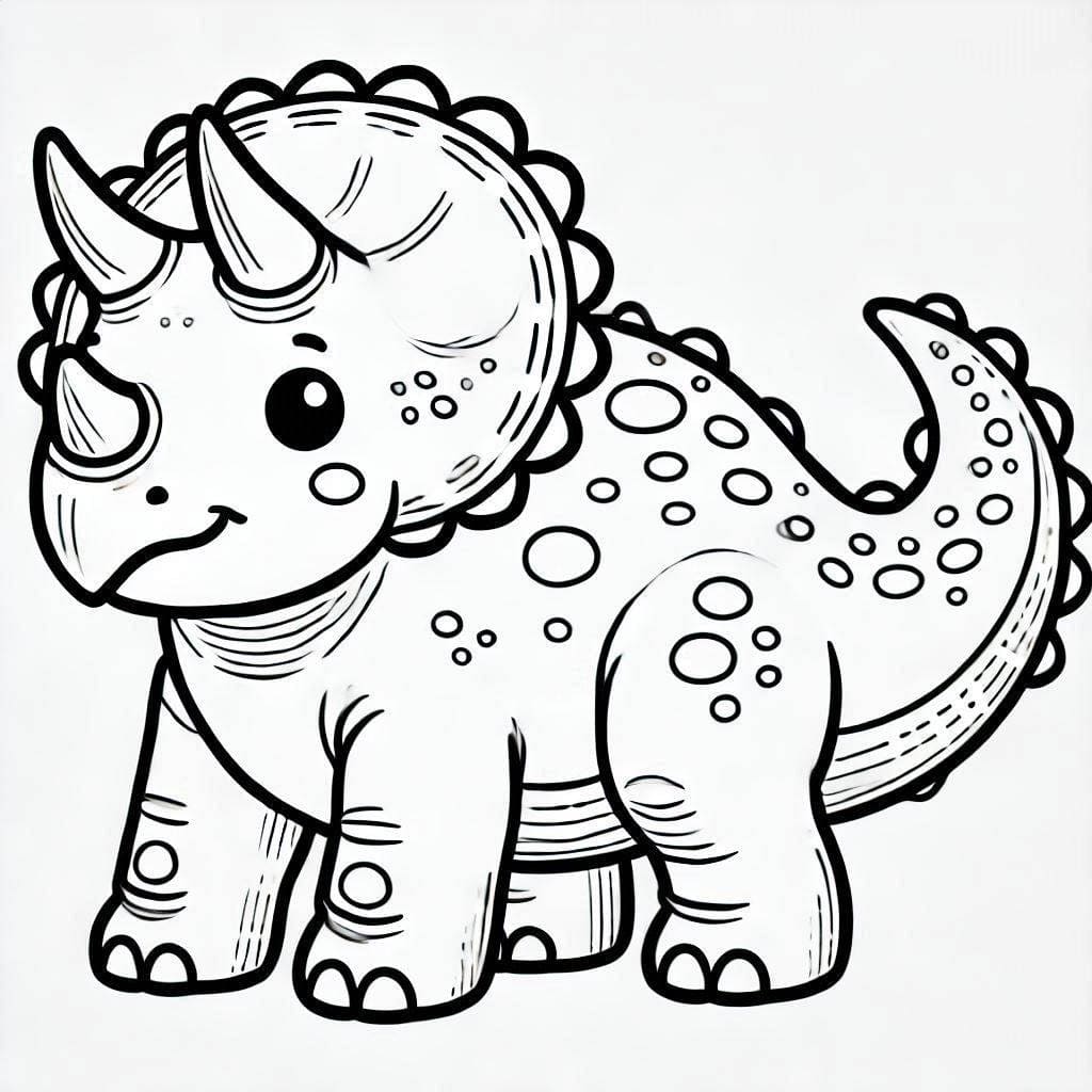 Kolorowanka Narysuj Triceratops 7