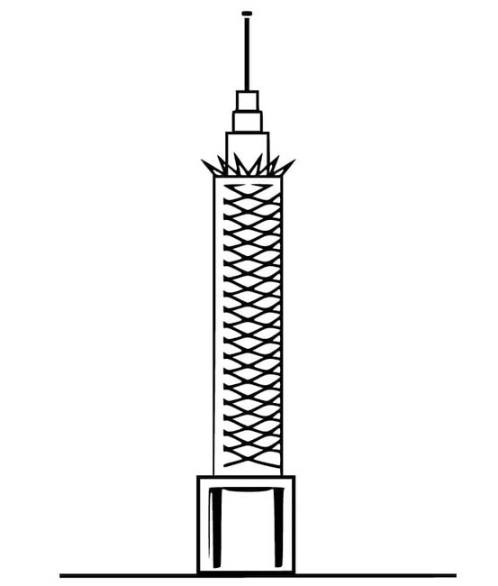Kolorowanka Narysuj Wieżę Kairską w Egipt