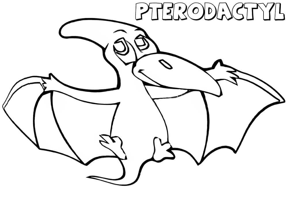 Kolorowanka Narysuj słodkiego pterodaktyl