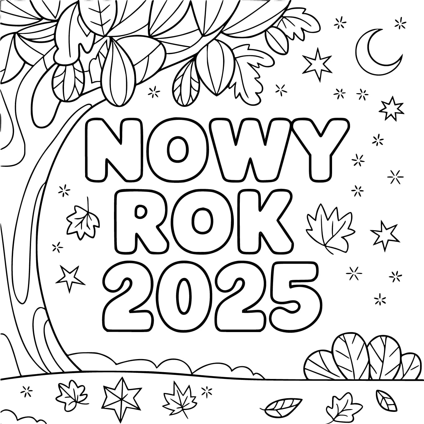 Kolorowanka Nowy Rok 2025 Do Wydrukowania Pobierz Wydrukuj Lub 