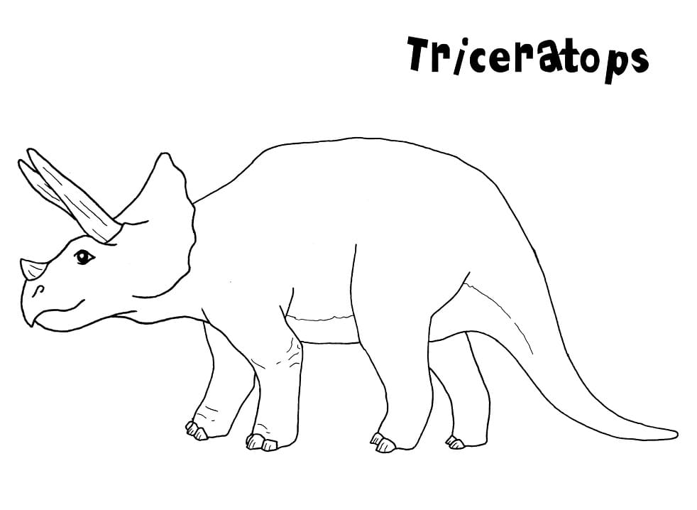 Kolorowanka Prosty Triceratops