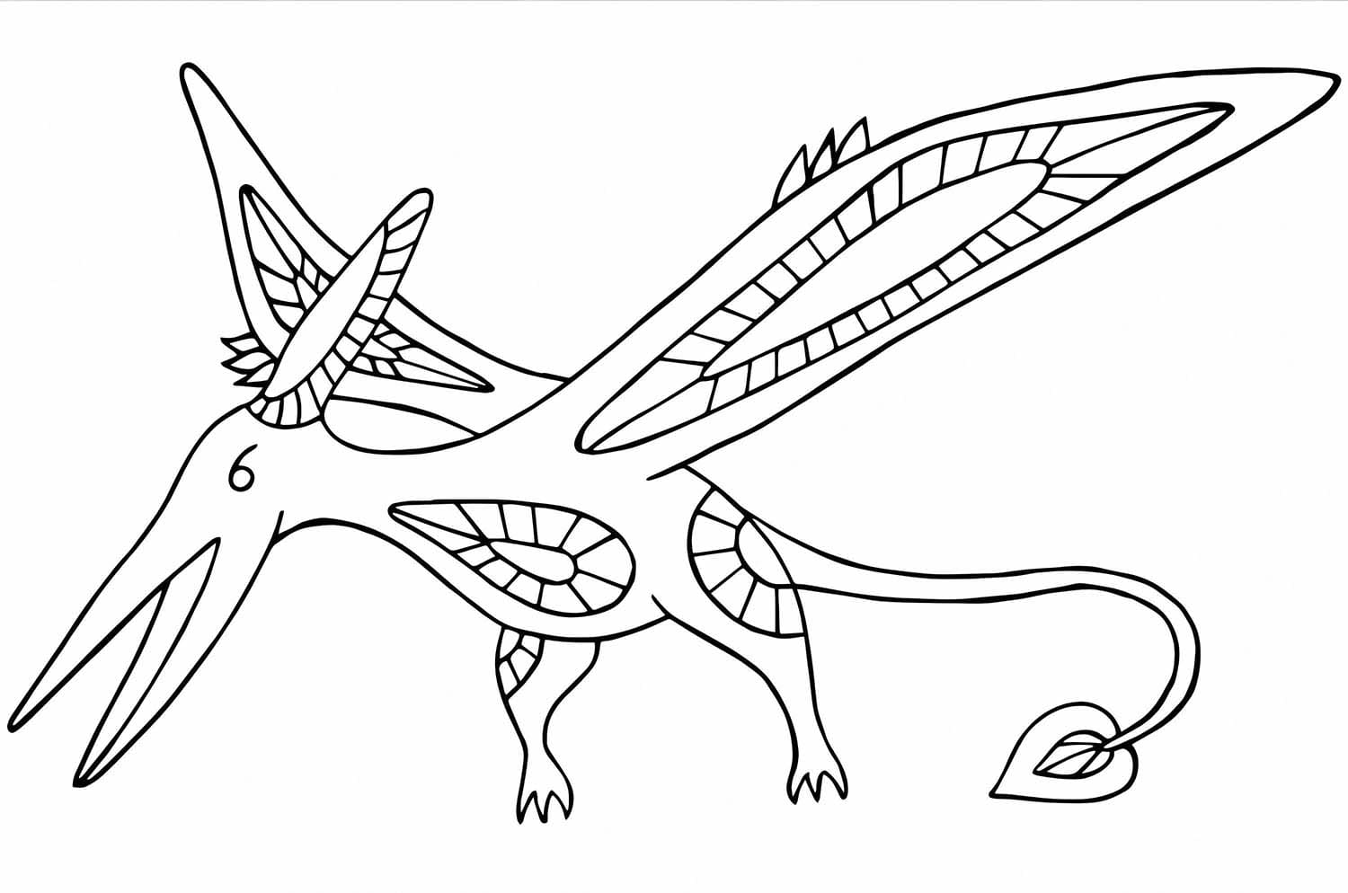 Kolorowanka Pterodaktyl łatwy