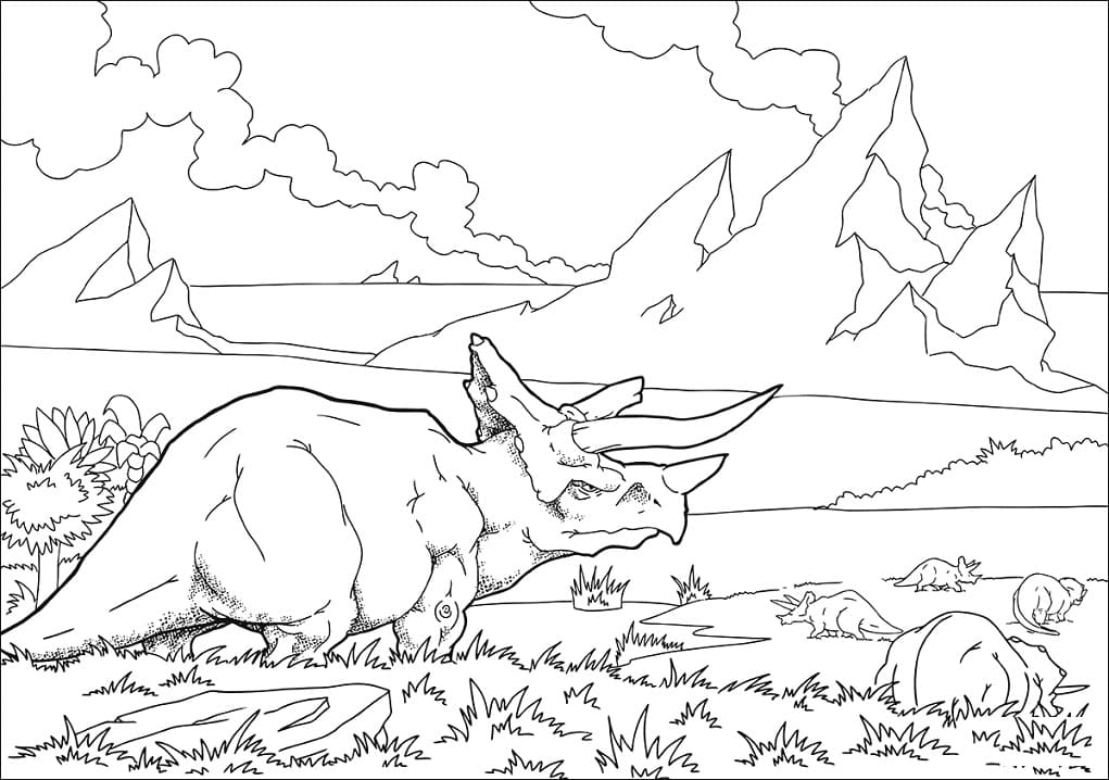 Kolorowanka Rysunek Triceratops