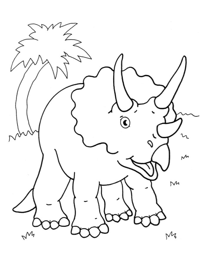 Kolorowanka Szczęśliwy Triceratops