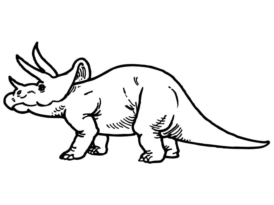 Kolorowanka Triceratops do wydrukowania dla dzieci