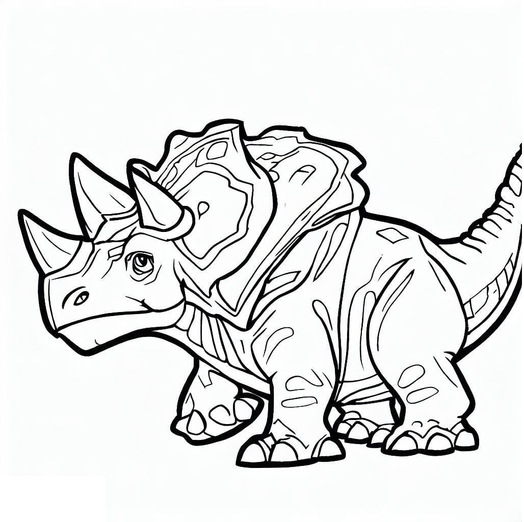 Kolorowanka Triceratops do wydrukowania za darmo