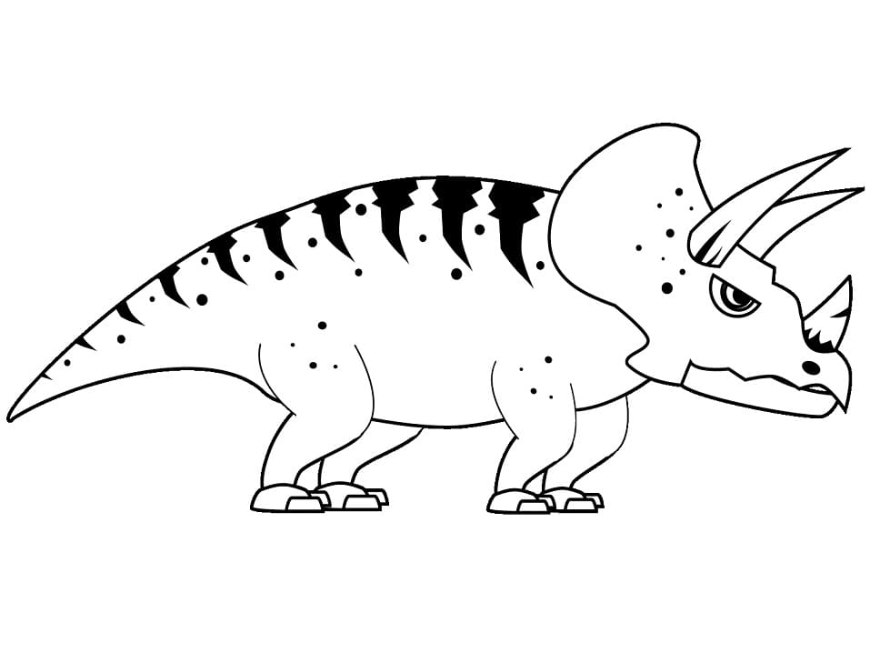 Kolorowanka Wydrukuj Triceratops Dinozaur