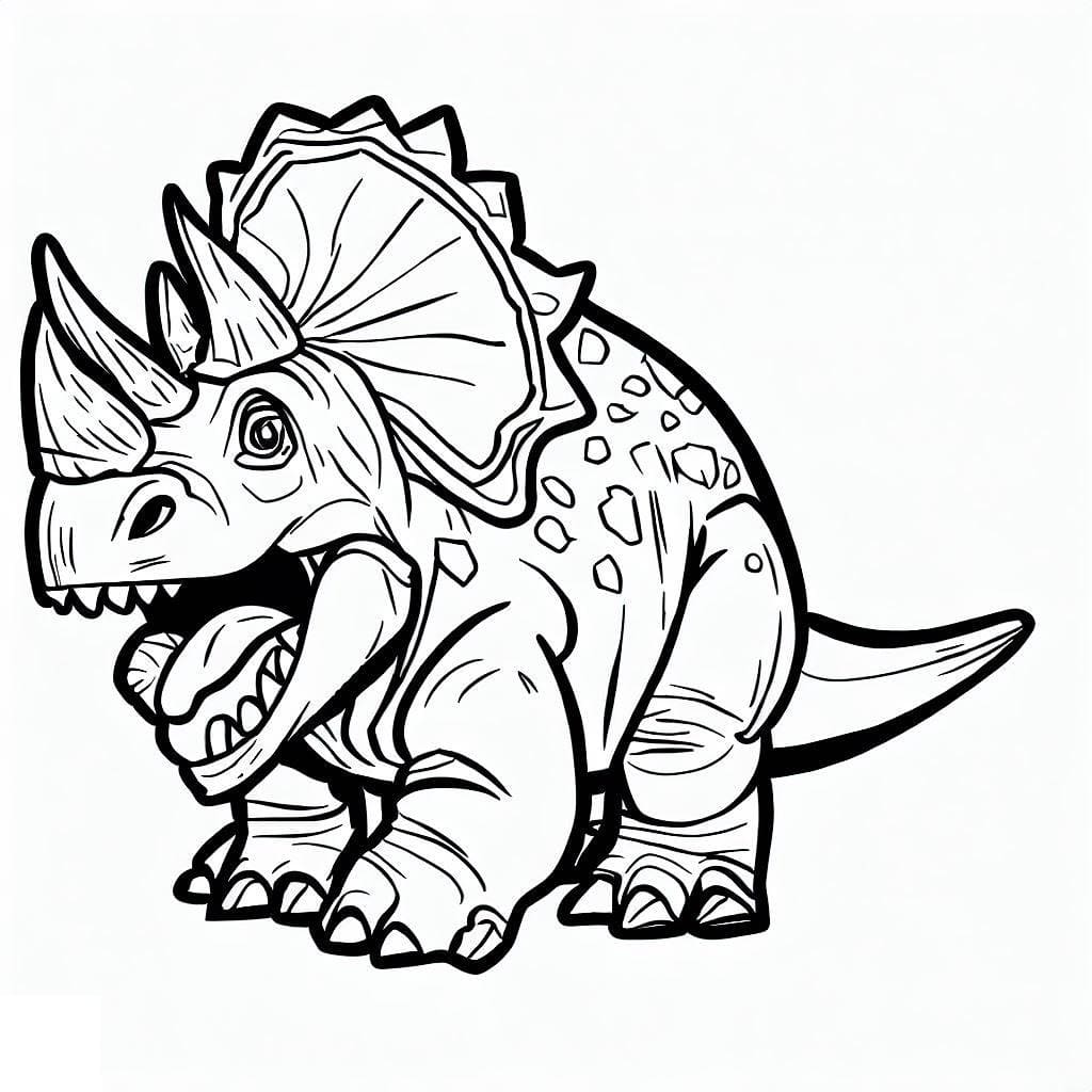 Kolorowanka Wydrukuj Triceratops