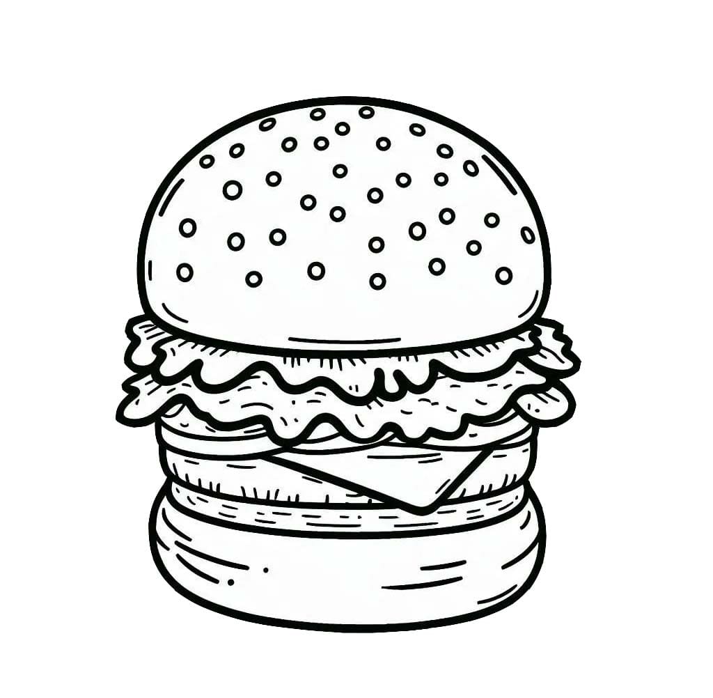 Kolorowanki Kreślić Hamburger 5