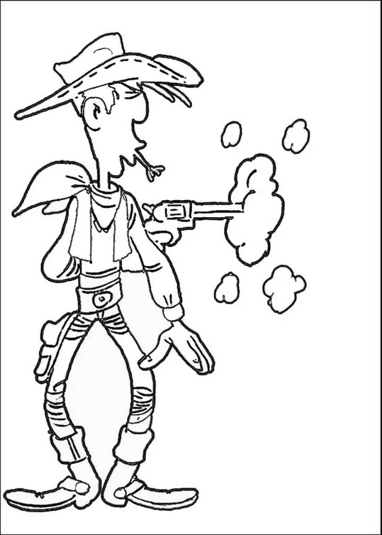 Kolorowanka Lucky Luke Strzelanie