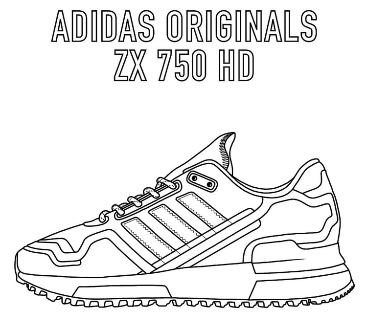 Kolorowanka Narysuj Adidas originals zx 750 hd