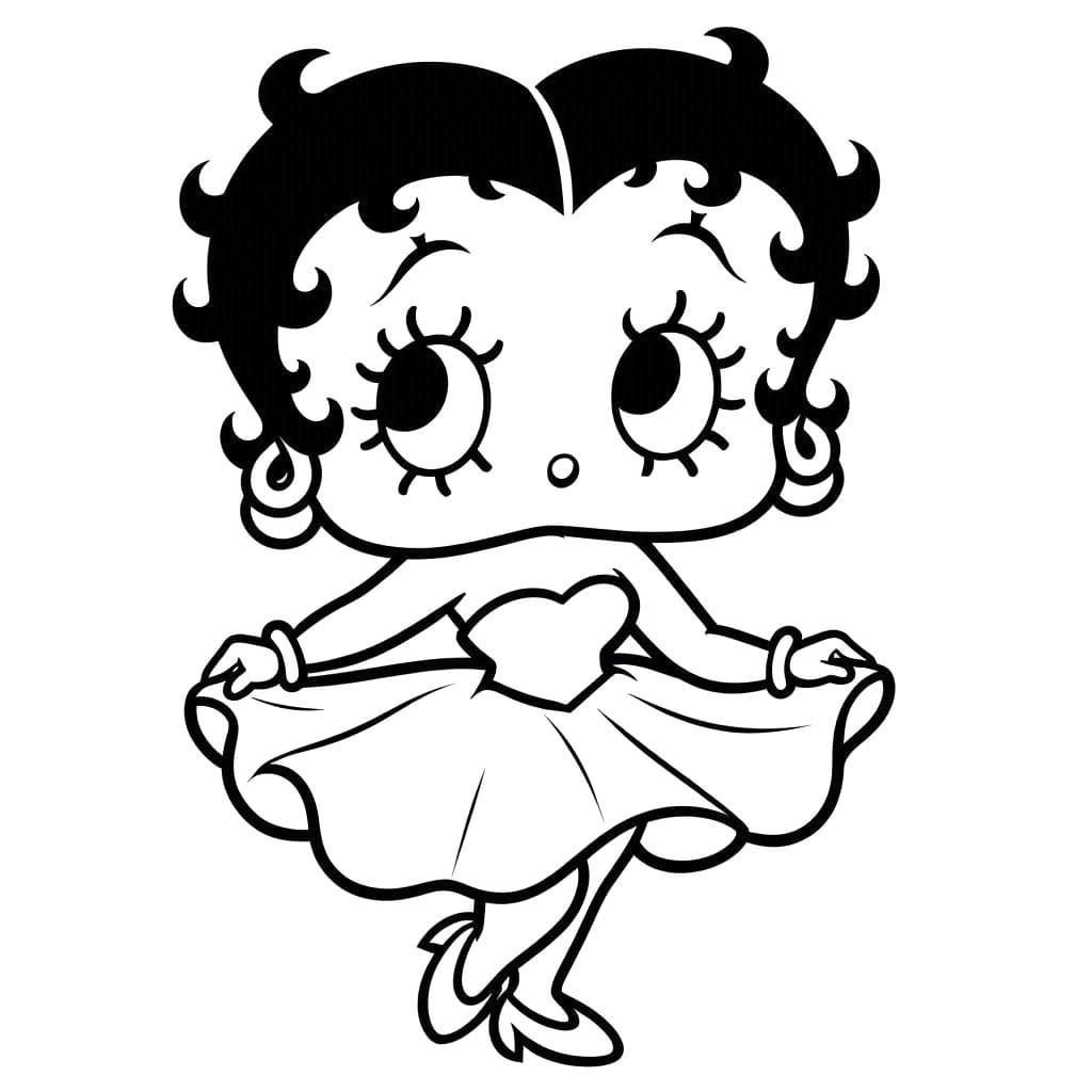 Kolorowanka Narysuj Betty Boop 1