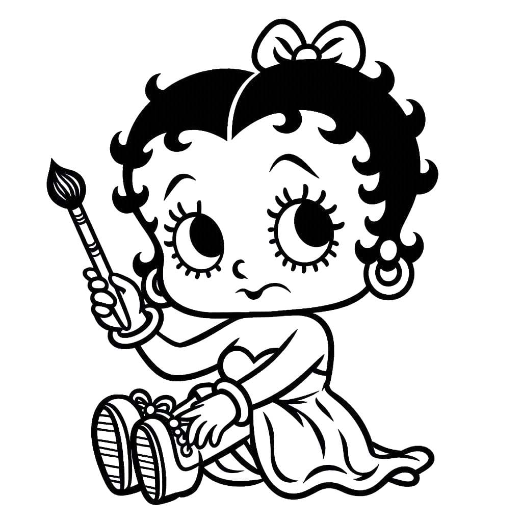 Kolorowanka Narysuj Betty Boop 3