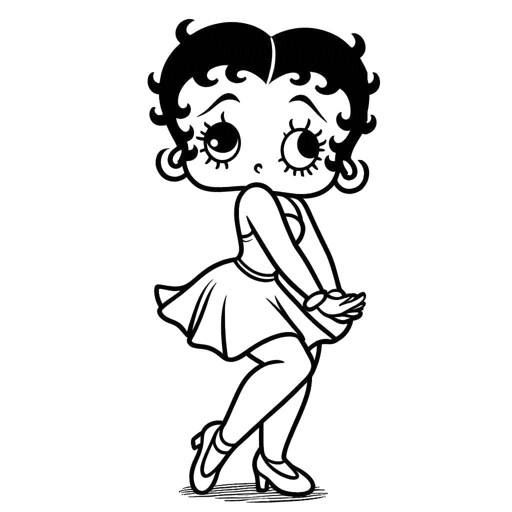 Kolorowanka Narysuj Betty Boop 4