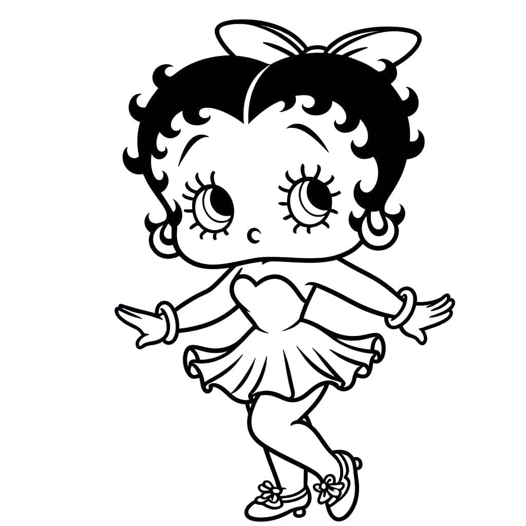 Kolorowanka Narysuj Betty Boop 5