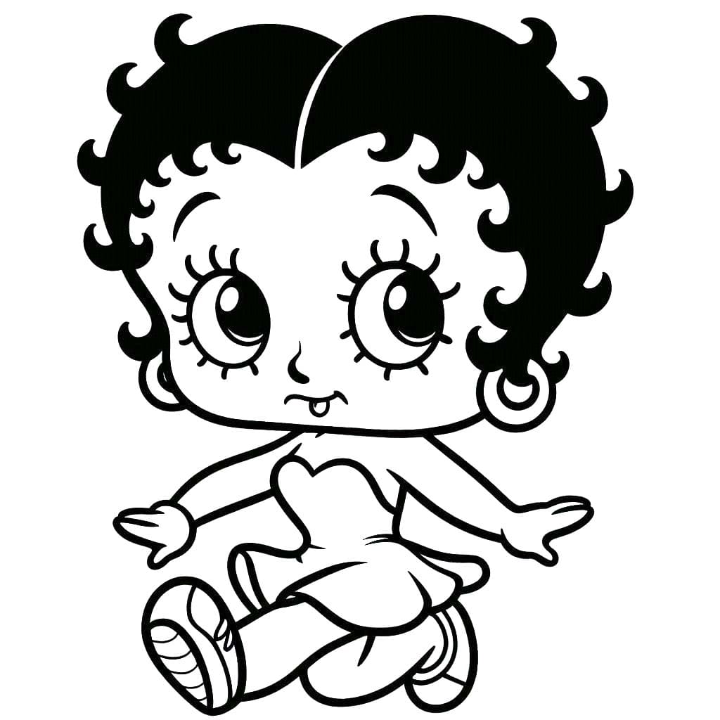 Kolorowanka Narysuj Betty Boop 6