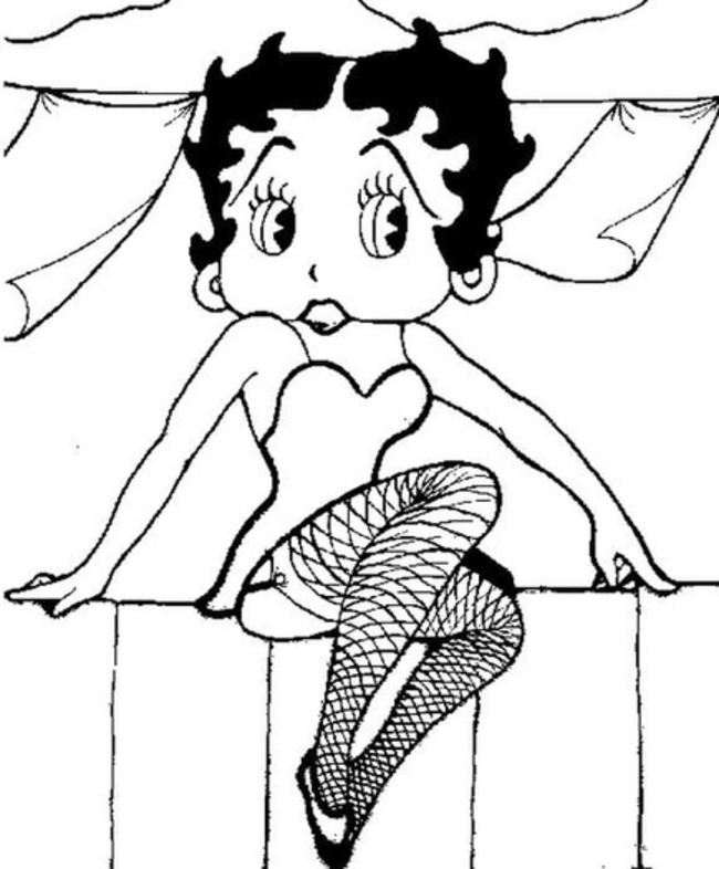 Kolorowanka Narysuj Betty Boop dla dzieci