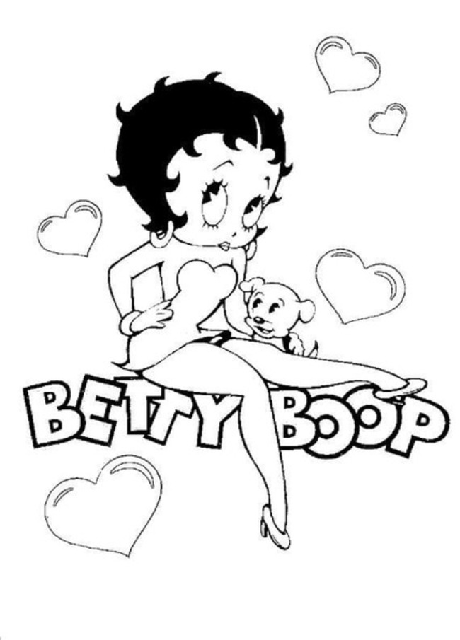 Kolorowanka Narysuj Betty Boop do druku