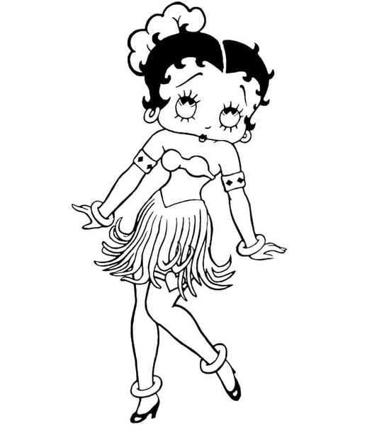 Kolorowanka Narysuj Betty Boop za darmo wydrukowania