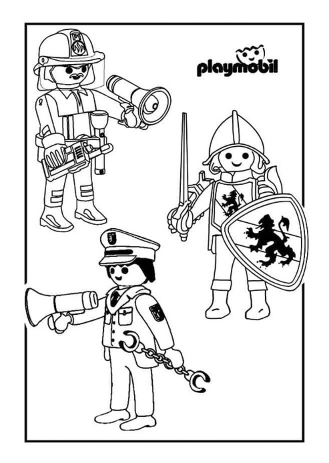 Kolorowanka Narysuj Playmobil dla dzieci