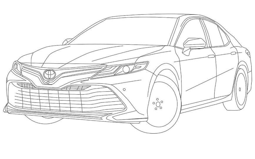 Kolorowanki Narysuj Toyota Camry SE 2019