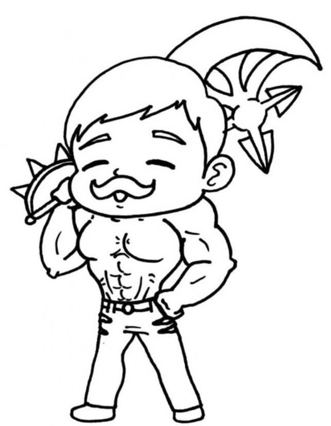 Kolorowanka Narysuj chibi escanor