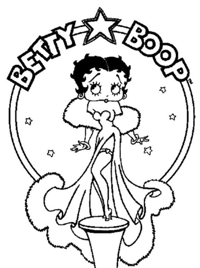 Kolorowanka Narysuj do druku Betty Boop