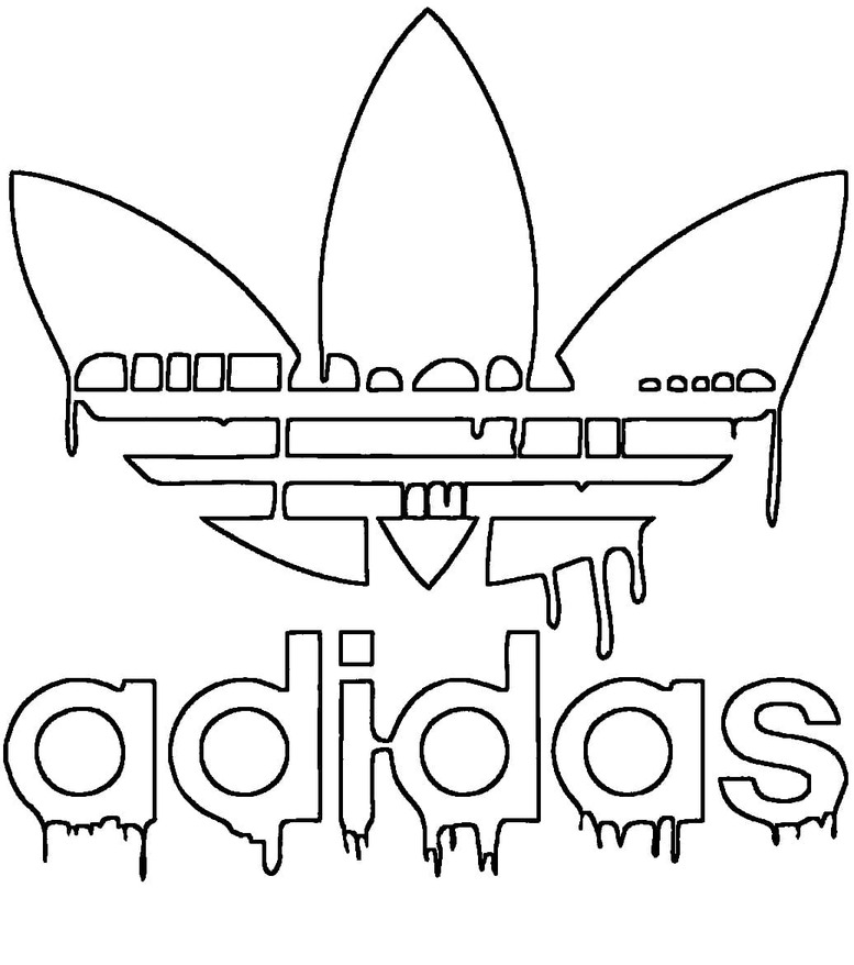 Kolorowanka Narysuj fajne logo Adidas