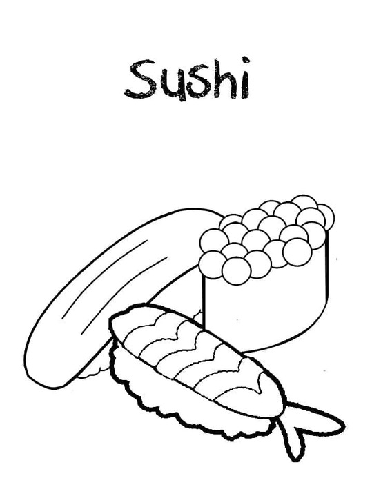 Kolorowanki Narysuj normalne sushi