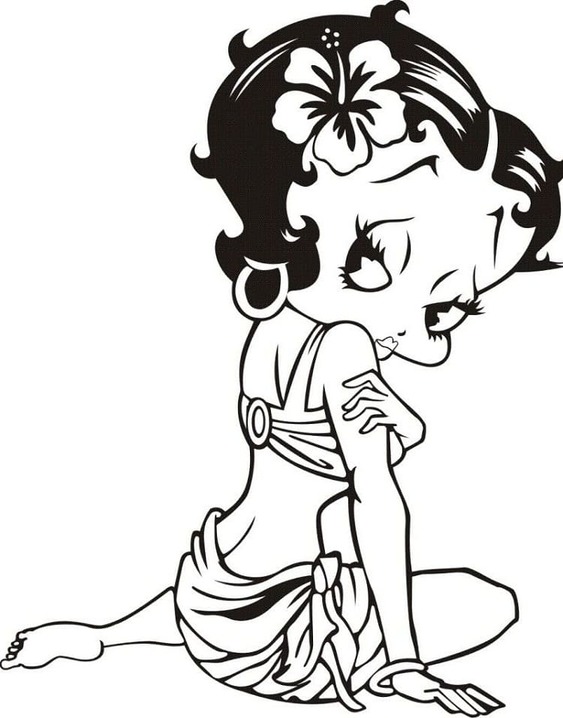 Kolorowanka Narysuj obraz Betty Boop