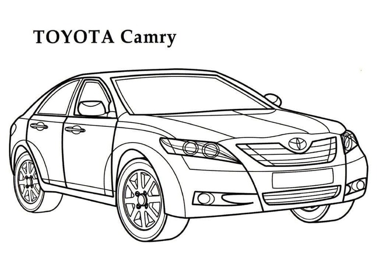 Kolorowanki Narysuj samochód Toyota Camry