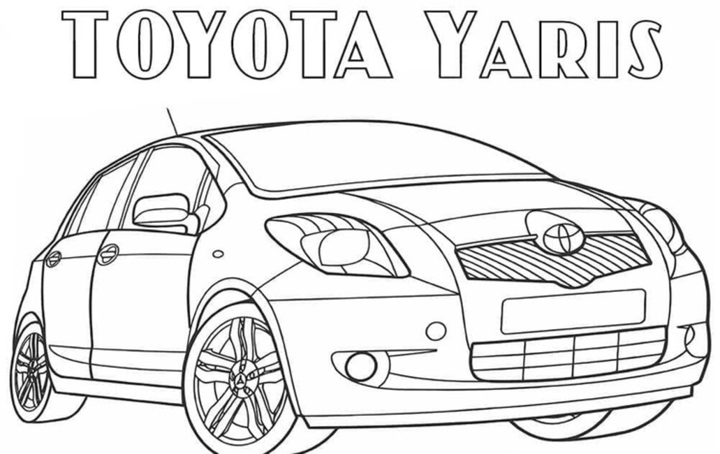 Kolorowanki Narysuj samochód Toyota Yaris