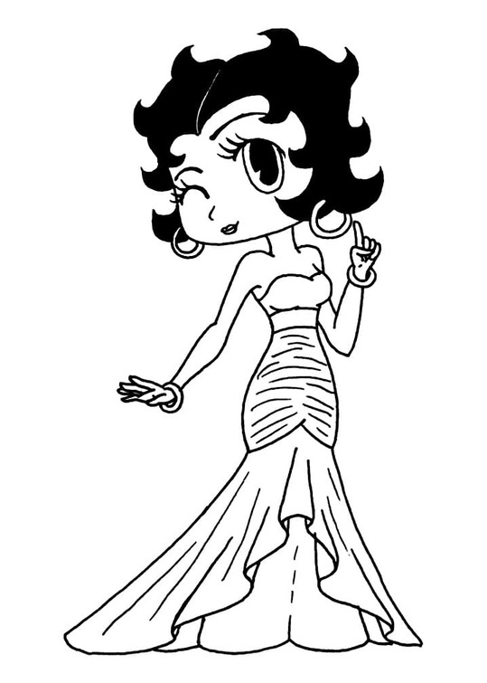 Kolorowanka Narysuj słodką Betty Boop