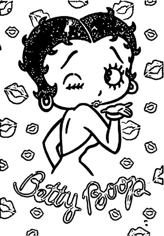 Kolorowanka Narysuj za darmo do wydrukowania Betty Boop