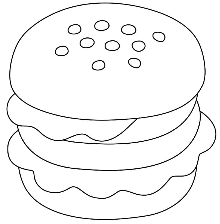 Kolorowanka Obraz Hamburger do wydrukowania