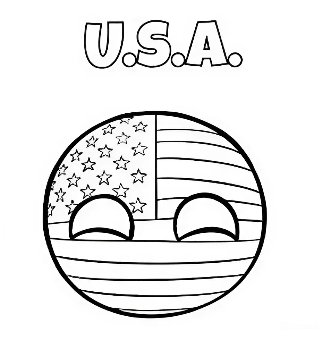 Kolorowanka Narysuj Countryballs USA