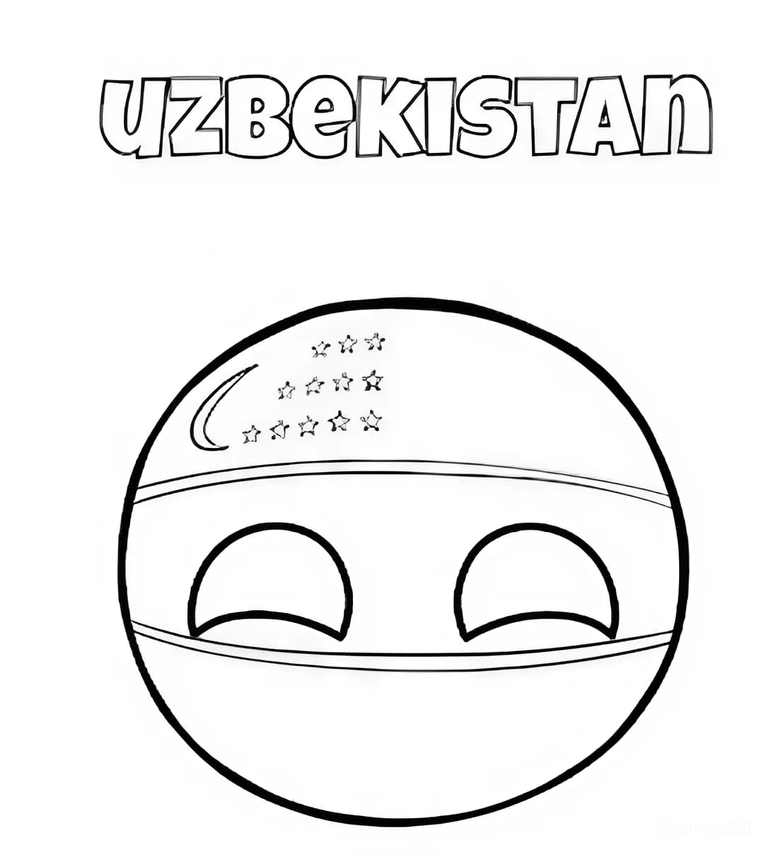 Kolorowanka Narysuj Countryballs Uzbekistan