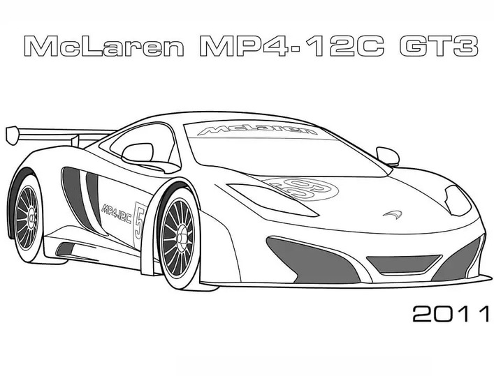 Kolorowanka Narysuj McLaren MP4-12C GT3