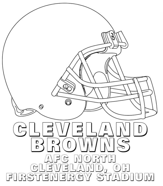 Kolorowanka Narysuj darmowy kask Cleveland Browns