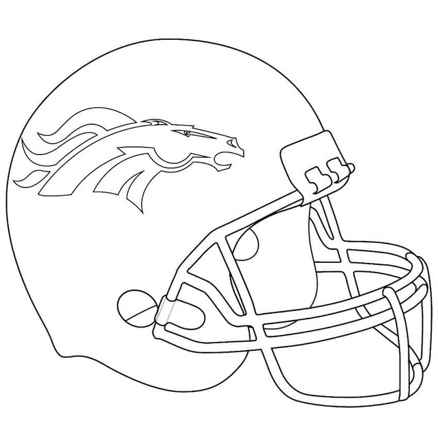 Kolorowanka Narysuj kask Denver Broncos