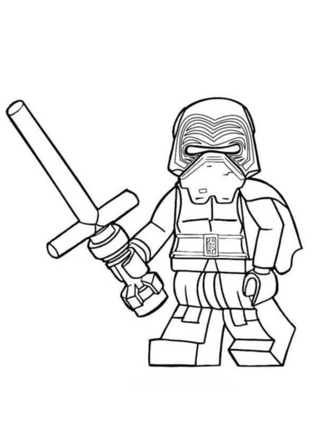 Kolorowanka Narysuj lego star wars kylo ren