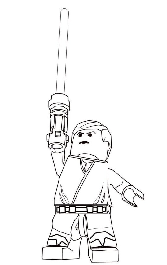 Kolorowanka Narysuj lego star wars luke skywalker