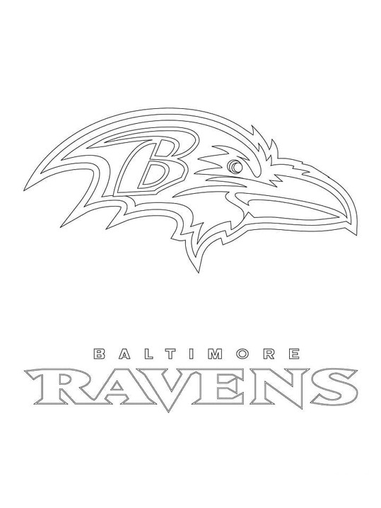 Kolorowanka Narysuj logo Baltimore Ravens