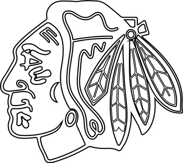 Kolorowanka Narysuj logo Chicago Blackhawks