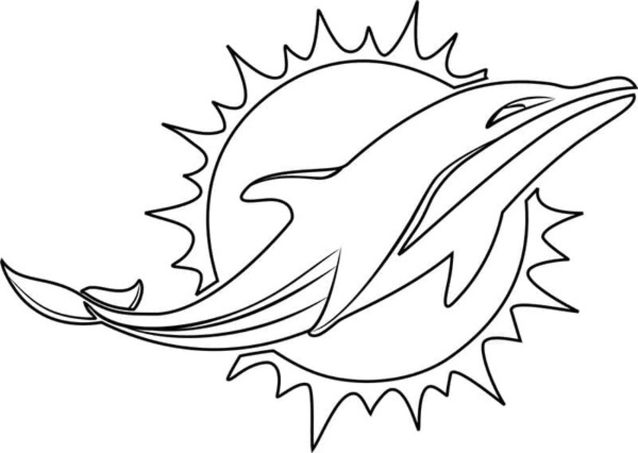 Kolorowanka Narysuj logo Miami Dolphins