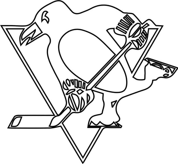 Kolorowanka Narysuj logo Pittsburgh Penguins