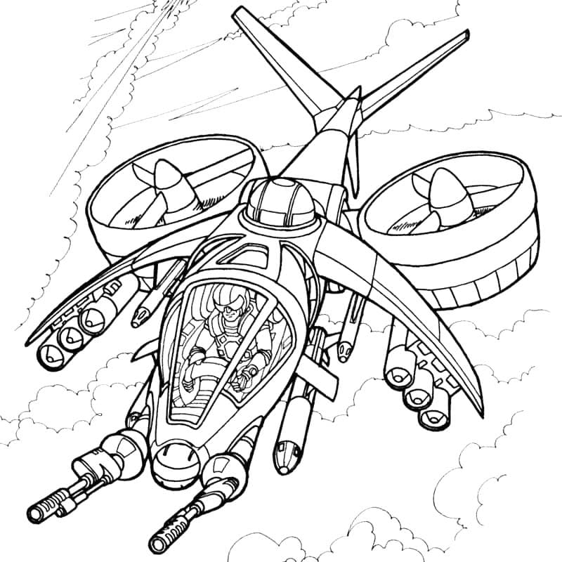 Kolorowanka Narysuj wydrukowania samolot wojskowy
