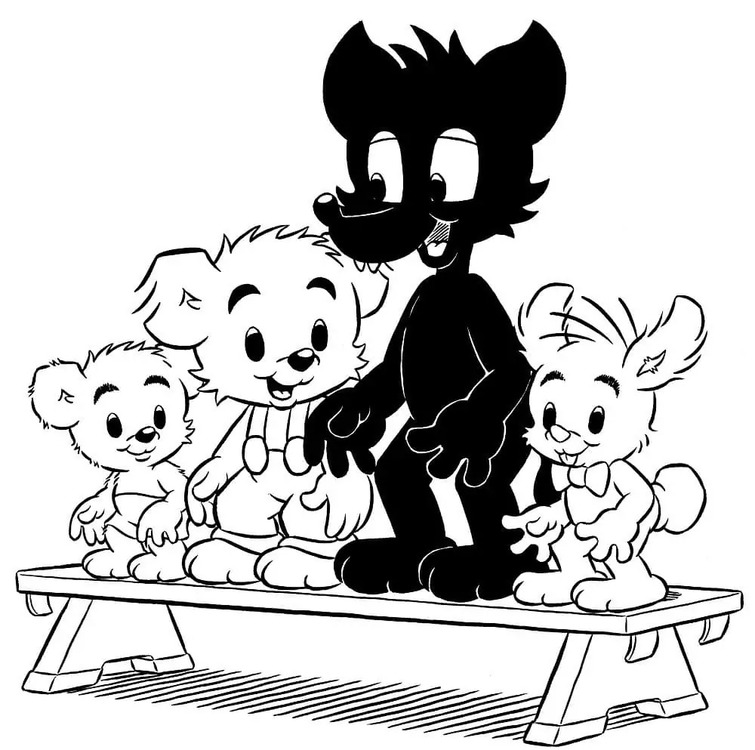Kolorowanka Narysuj Bamse 6